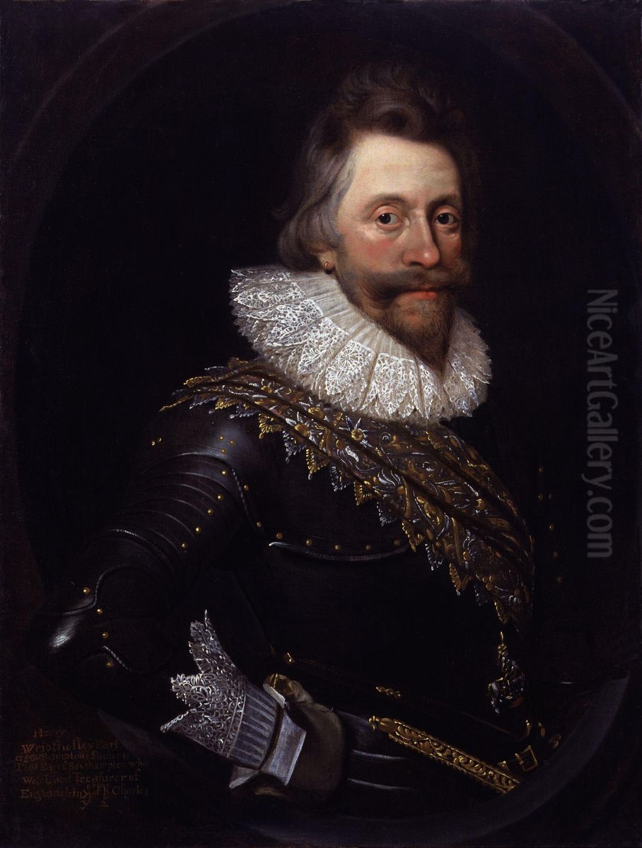 Portrait of Henry Wriothesley, 3rd Earl of Southampton (1573-1624) Oil Painting by Daniel Mijtens