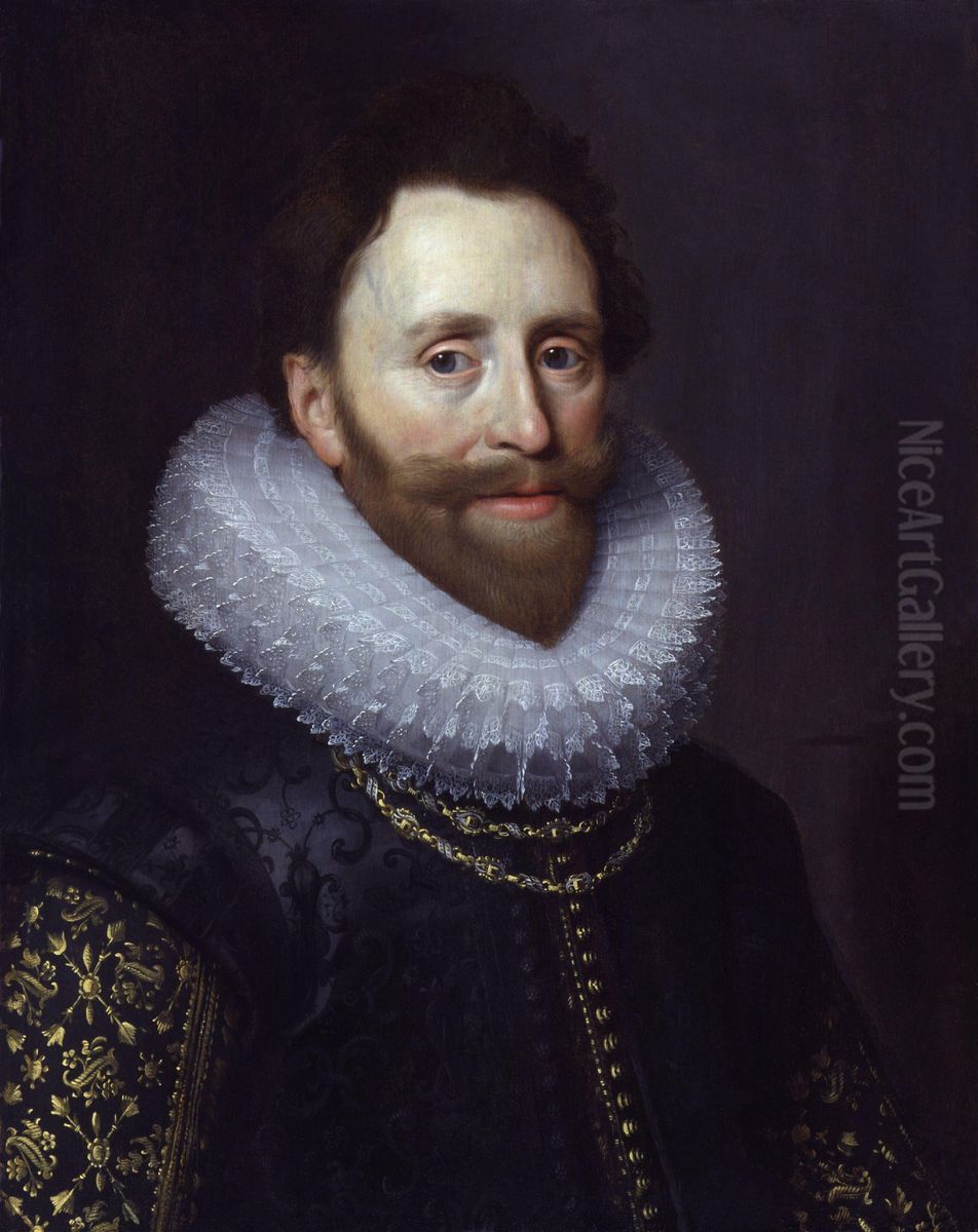 Dudley Carleton, Viscount Dorchester Oil Painting by Michiel Jansz. van Mierevelt