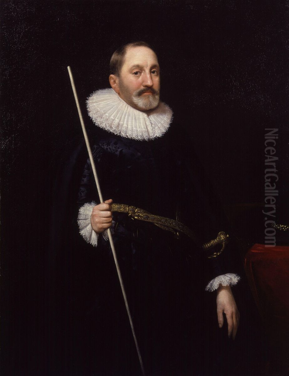Sir Thomas Edmondes Oil Painting by Daniel Mijtens