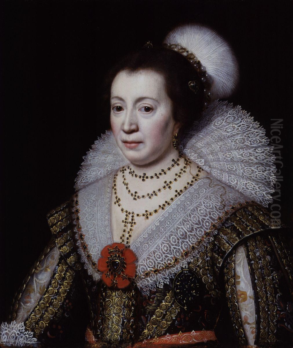 Portrait of Anne, Lady Carleton Oil Painting by Michiel Jansz. van Mierevelt