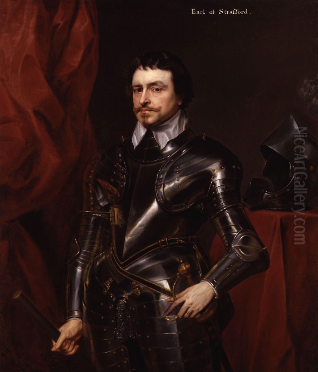 Thomas Wentworth, 1st Earl of Strafford (copy after an original of c.1633) Oil Painting by Sir Anthony Van Dyck