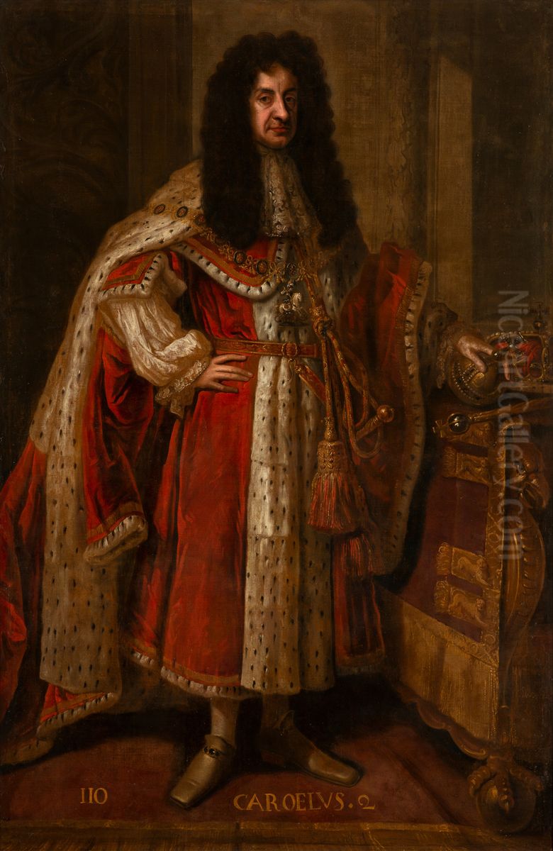 Charles II, King of Great Britain (1660-85) Oil Painting by Jacob de Wet II