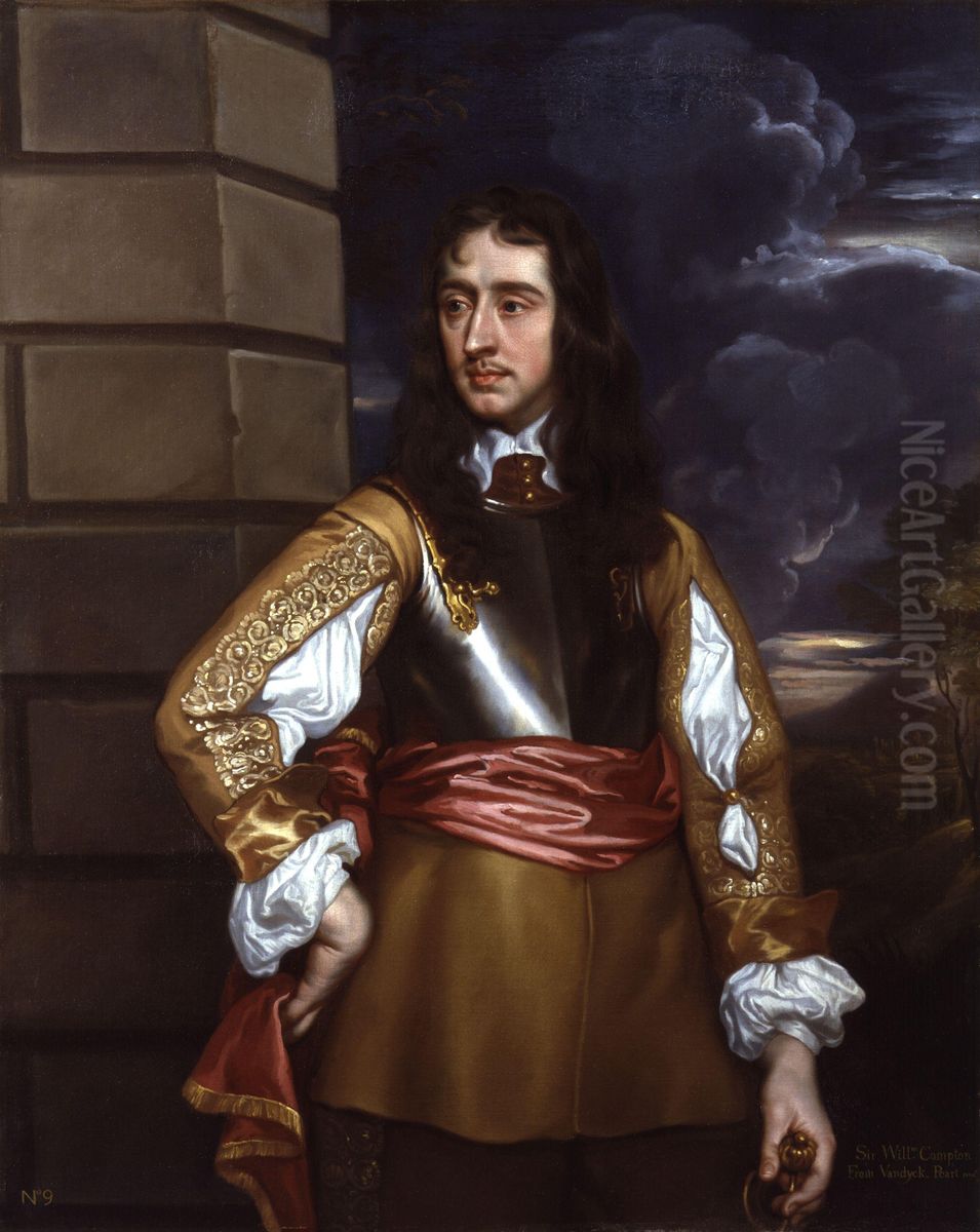Sir William Compton (copy after an original of c.1655 by Peter Lely) Oil Painting by Peter Lely