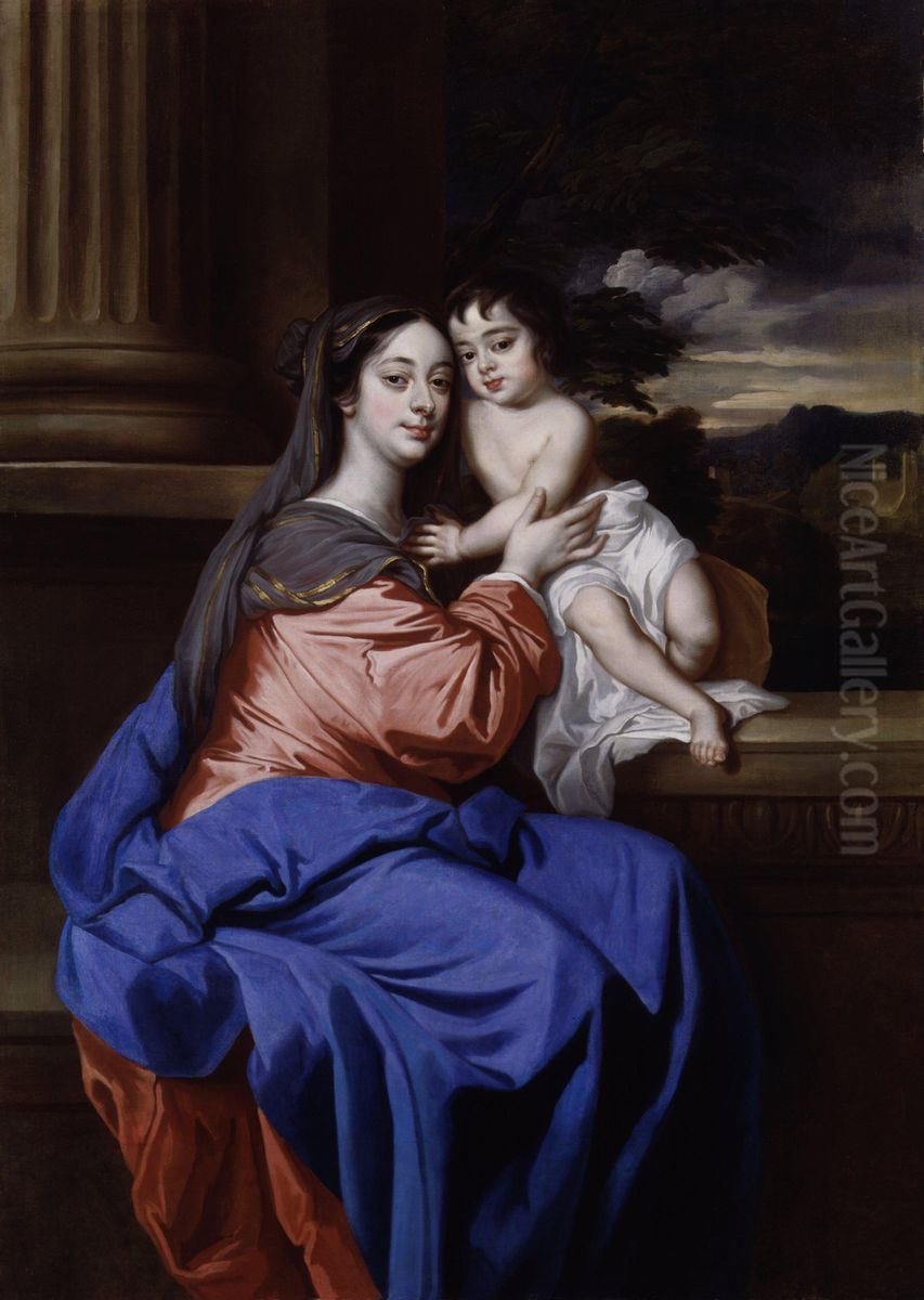 Barbara Palmer, nee Villiers, Duchess of Cleveland with her son, Charles Fitzroy, as Madonna and Child Oil Painting by Peter Lely