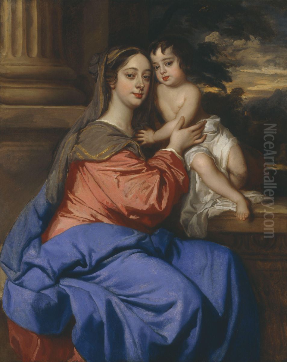 Barbara Palmer, nee Villiers, Duchess of Cleveland with her son, Charles Fitzroy, as Madonna and Child Oil Painting by Peter Lely