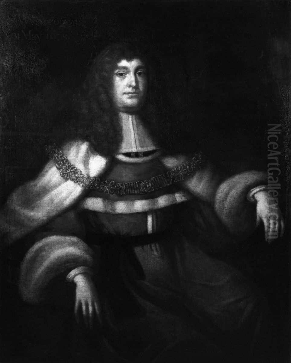 Sir William Scroggs Oil Painting by John Michael Wright