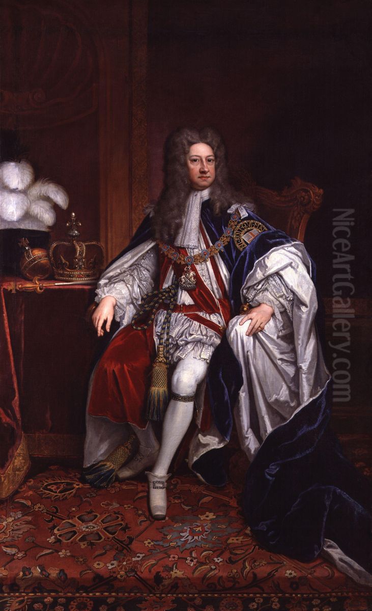 King George I Oil Painting by Godfrey Kneller