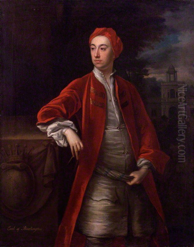 Portrait of 3rd Earl of Burlington and 4th Earl of Cork (1694-1753) Oil Painting by Jonathan Richardson