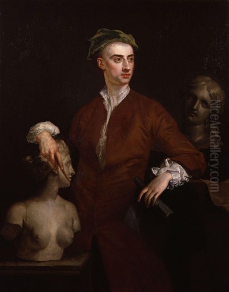 Portrait of John Michael Rysbrack Oil Painting by John Vanderbank