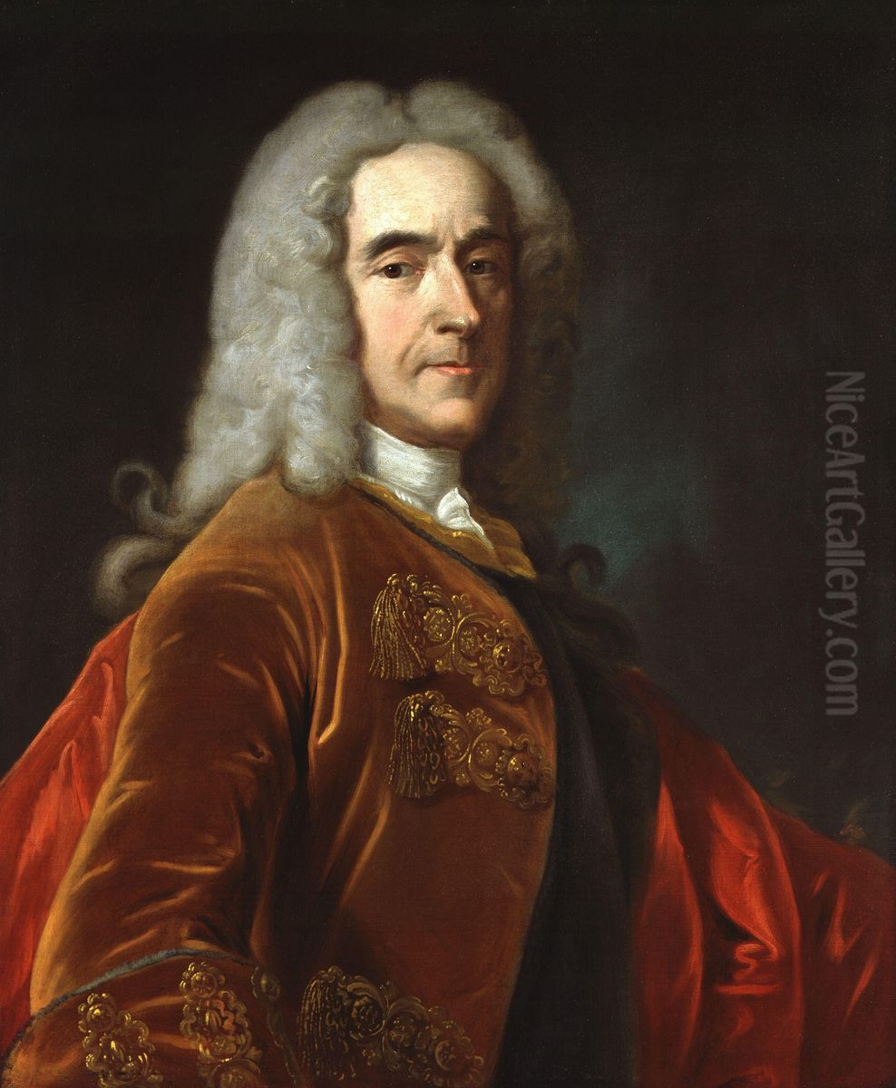 Portrait of Richard Temple, 1st Viscount Cobham (1675-1749) Oil Painting by Jean-Baptiste van Loo
