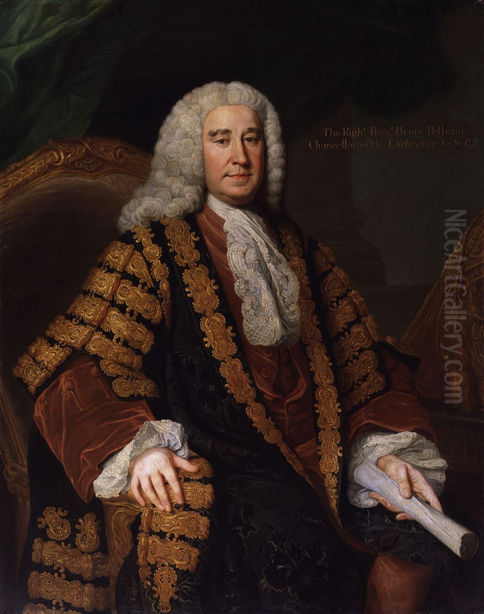 Portrait ofHenry Pelham(1694-1754) Oil Painting by William Hoare