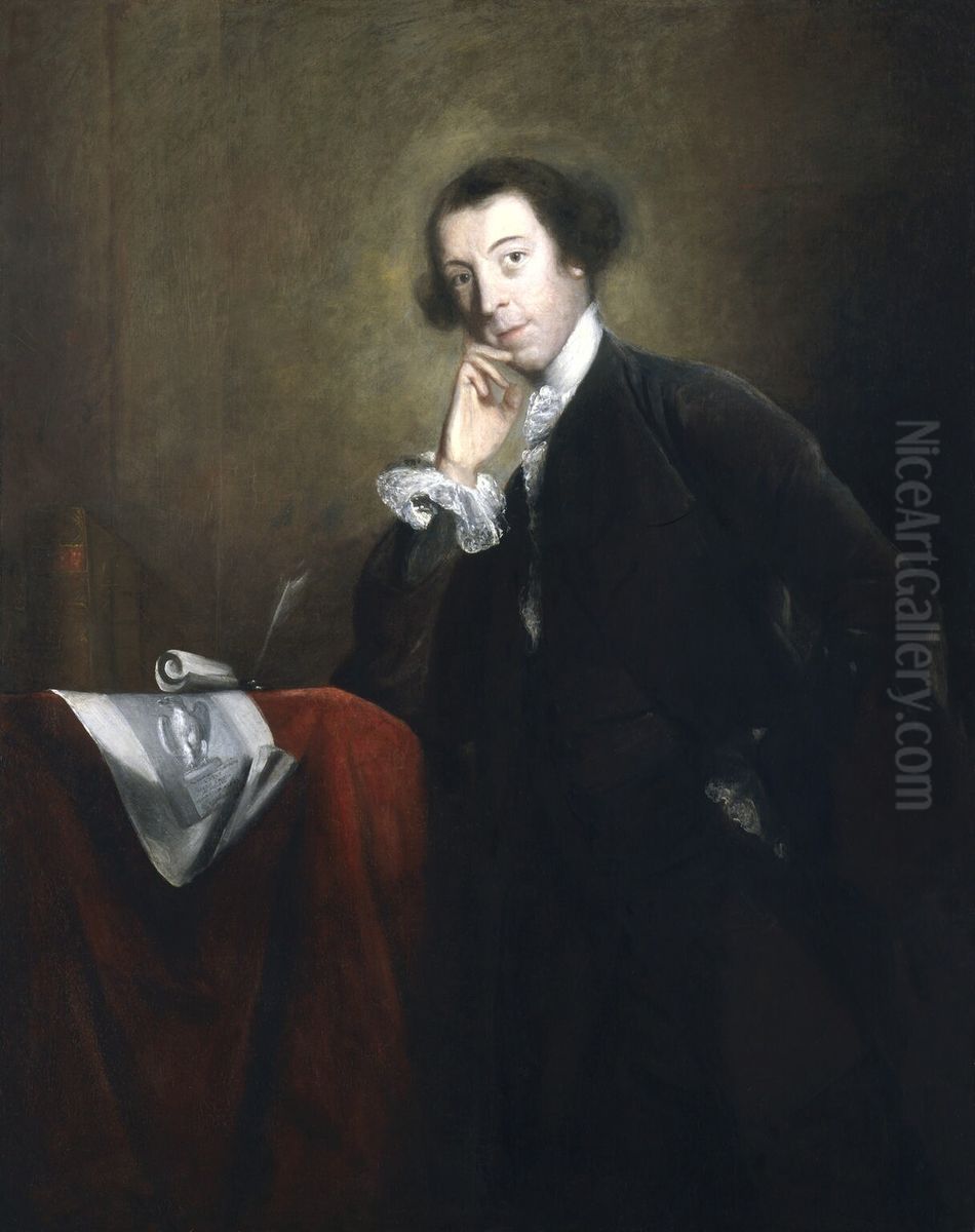 Portrait of Horace Walpole (1717-1797) Oil Painting by Of Sir Joshua Reynolds
