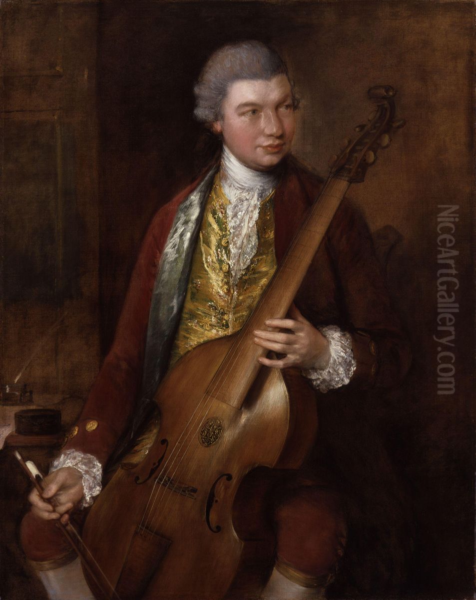 Karl Friedrich Abel Oil Painting by Thomas Gainsborough