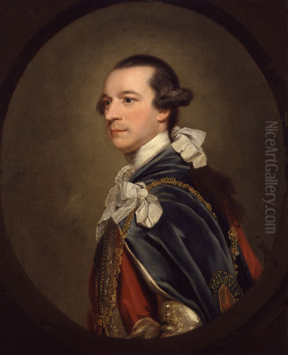 Charles Watson-Wentworth, 2nd Marquess of Rockingham (copy after an original of 1766-1768) Oil Painting by Of Sir Joshua Reynolds
