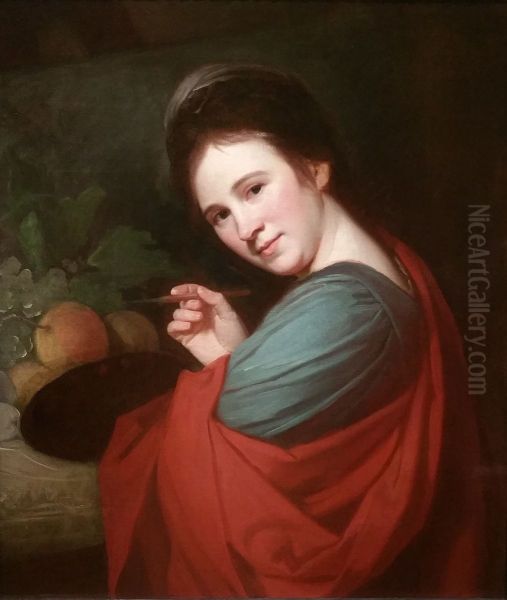 Mary Moser Oil Painting by George Romney