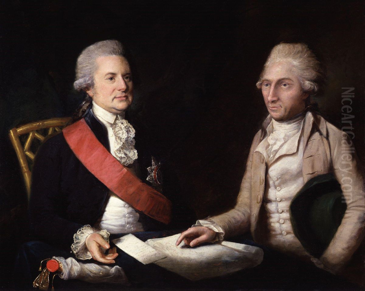 George Macartney, 1st Earl Macartney; Sir George Leonard Staunton, 1st Bt Oil Painting by Lemuel-Francis Abbott