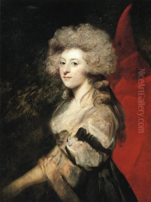 Maria Anne Fitzherbert (nee Smythe) Oil Painting by Of Sir Joshua Reynolds