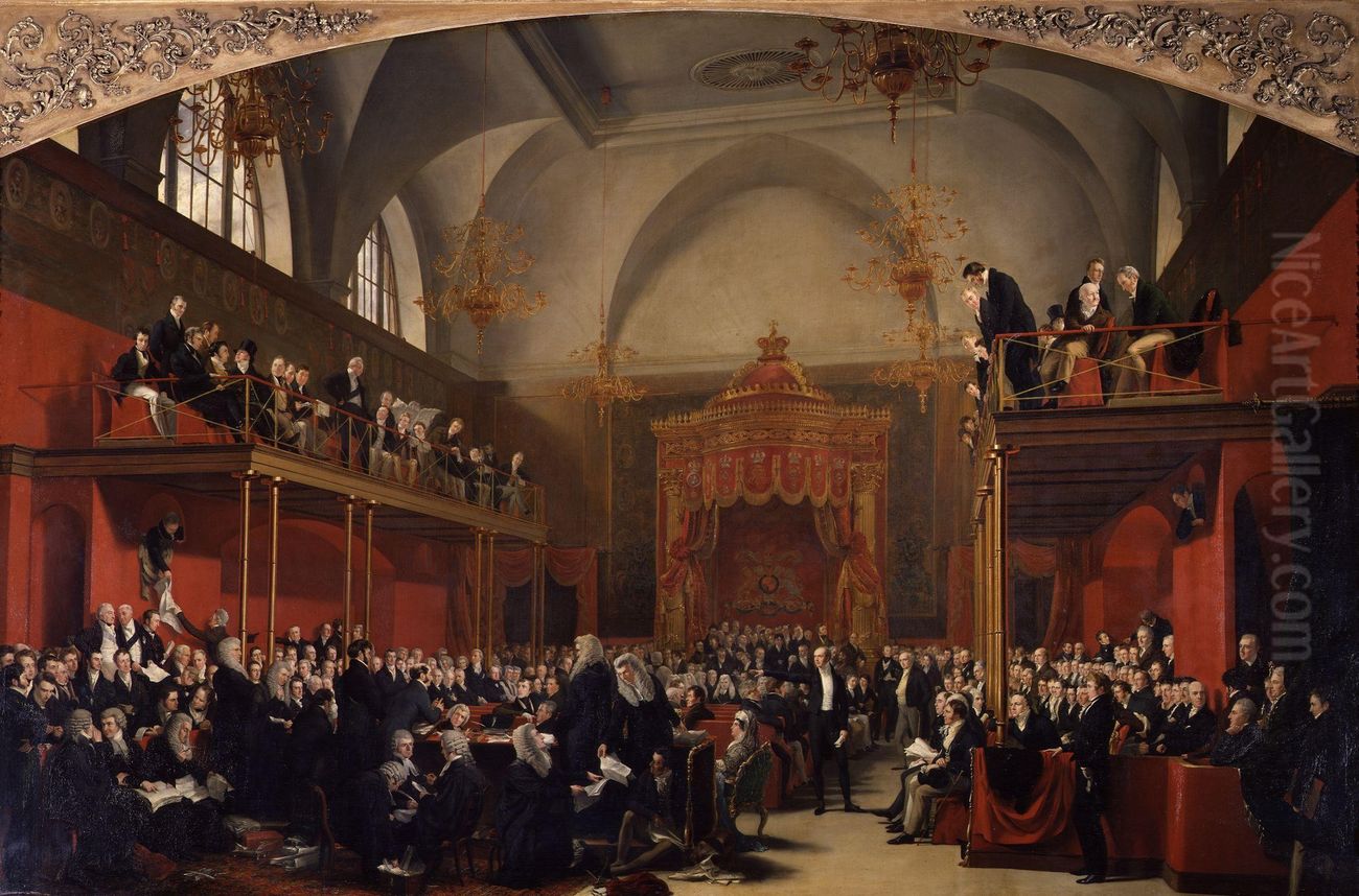 The Trial of Queen Caroline 1820 Oil Painting by George Hayter