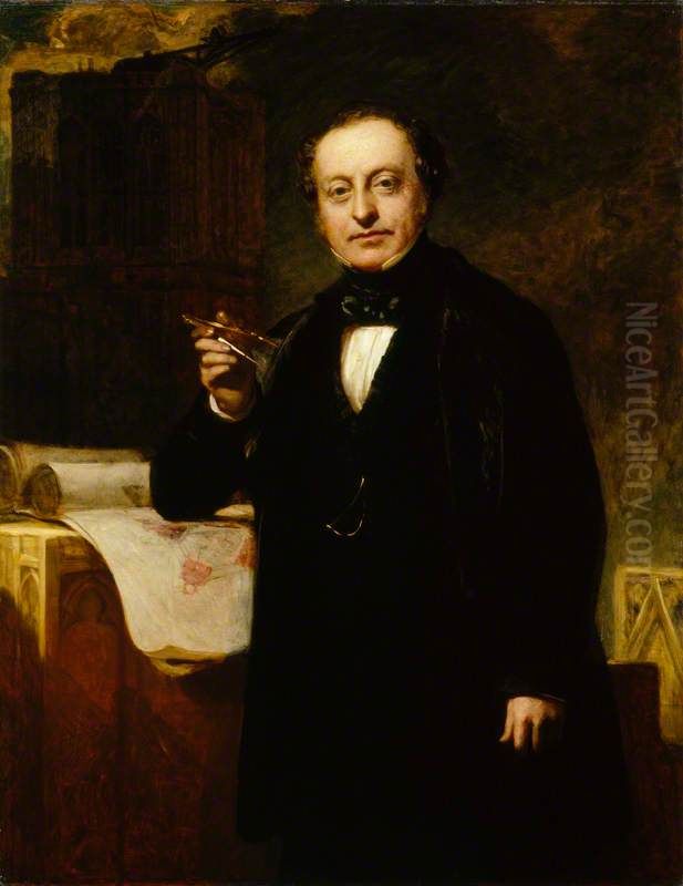 Sir Charles Barry Oil Painting by John Prescott Knight