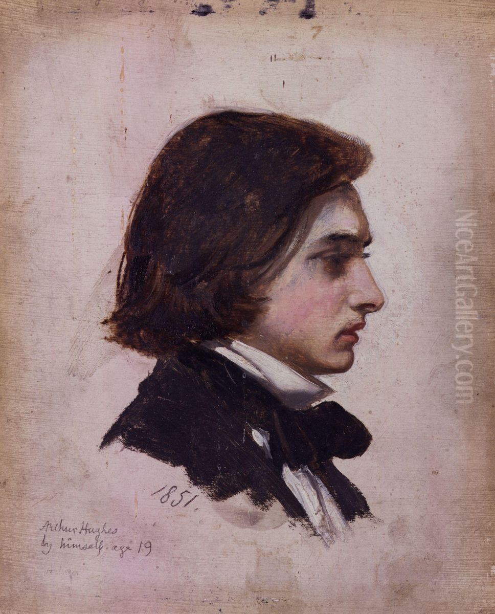 Arthur Hughes Oil Painting by Arthur Hughes