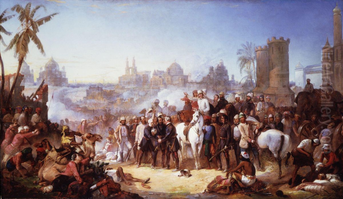 The Relief of Lucknow, 1857 Oil Painting by Thomas Jones Barker