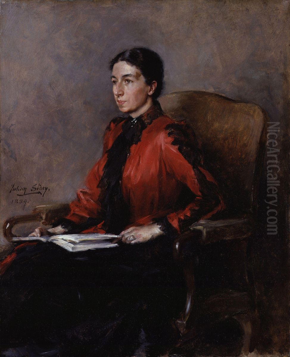 Mrs Humphry Ward (Mary Augusta Ward(nee Arnold)) Oil Painting by Julian Russell Story