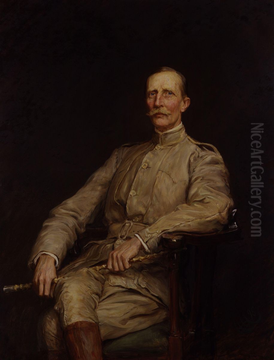 Sir George Dashwood Taubman Goldie Oil Painting by Hubert von Herkomer
