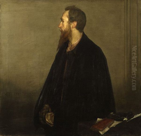 Charles de Sousy Ricketts Oil Painting by Charles Haslewood Shannon