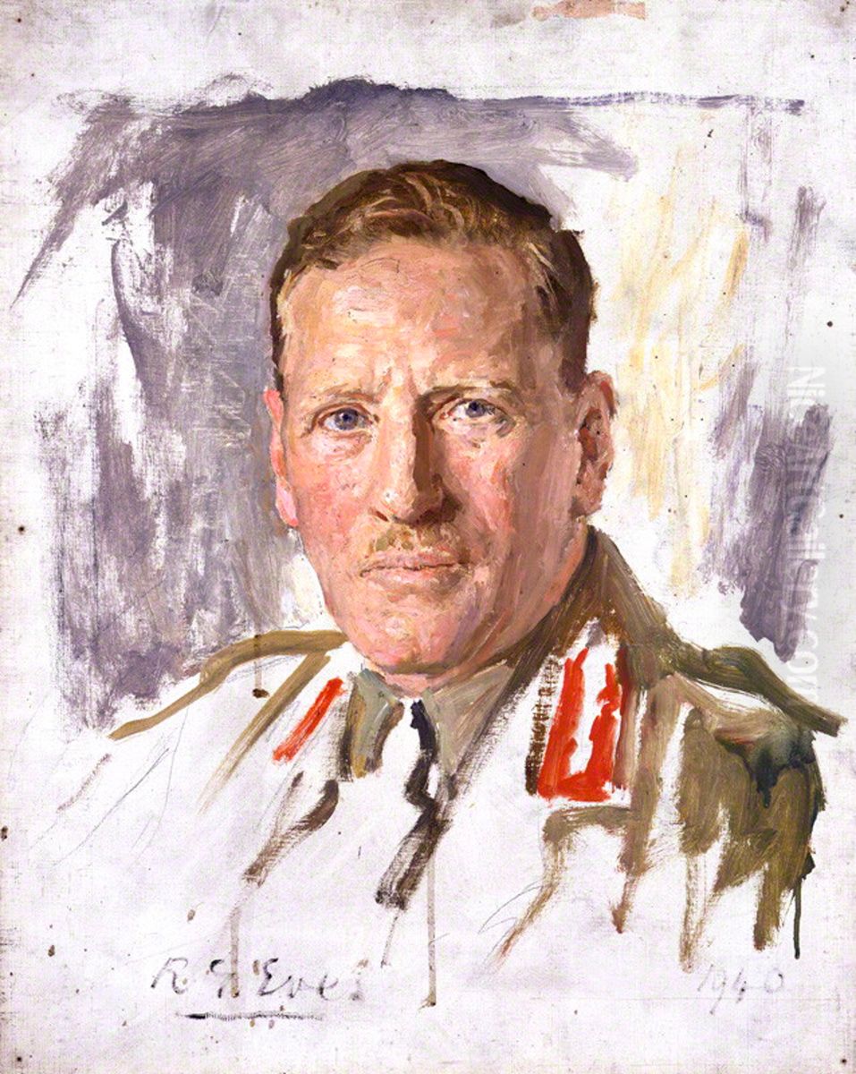 Sir Claude Auchinleck Oil Painting by Reginald Grenville Eves