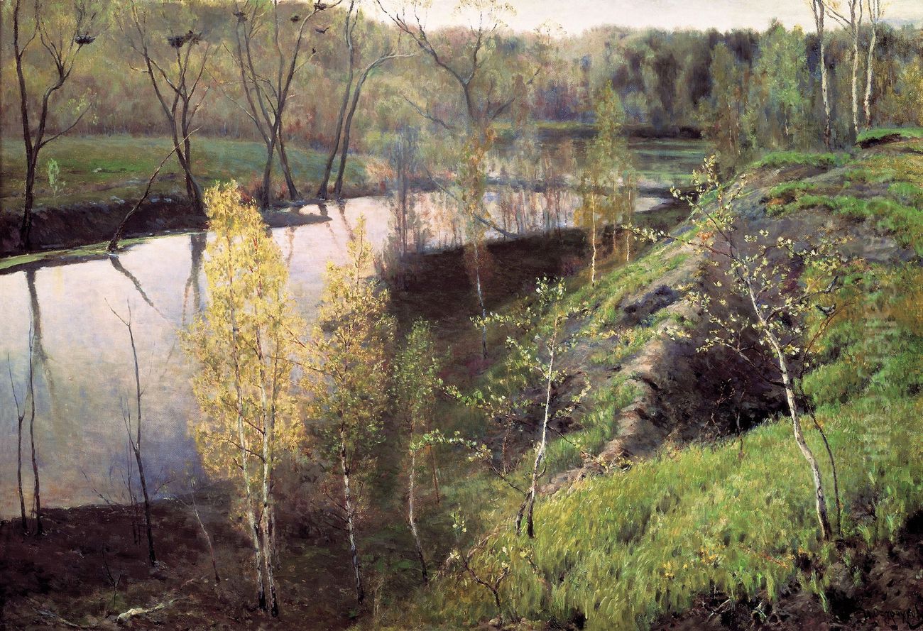 First Green of Spring Oil Painting by Ilya Ostroukhov
