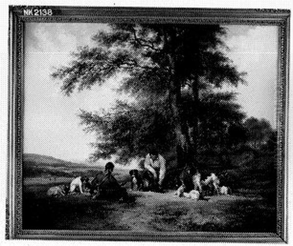 Rustende jagers Oil Painting by Guillaume Anne Van Der Brugghen