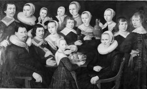 Groepsportret, mogelijk van de familie De Jager
