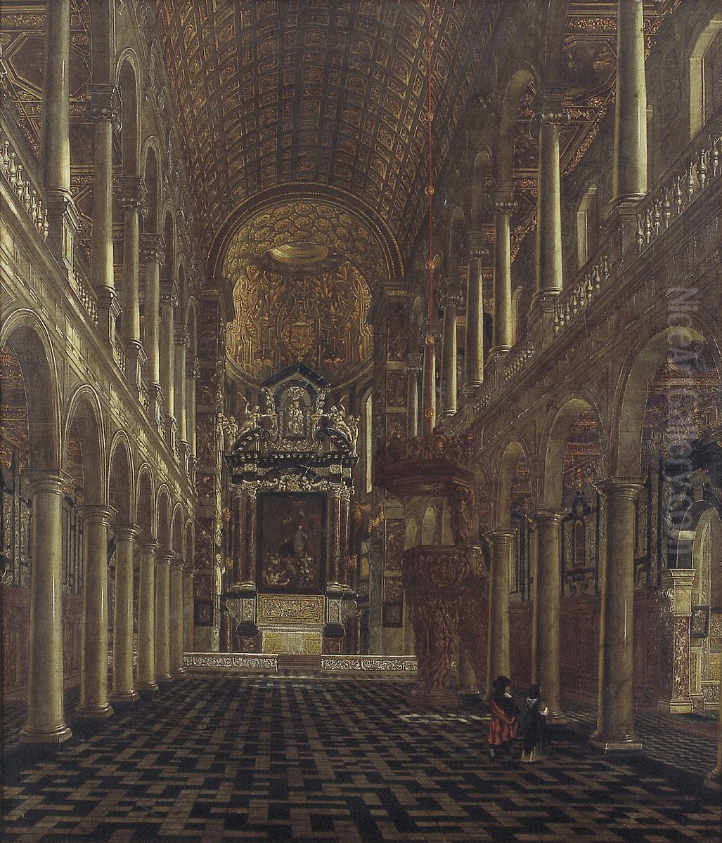 Interior of the Jesuit Church in Antwerp Oil Painting by Wilhelm Schubert van Ehrenberg