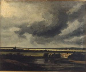 Vergezicht met een bewolkte lucht