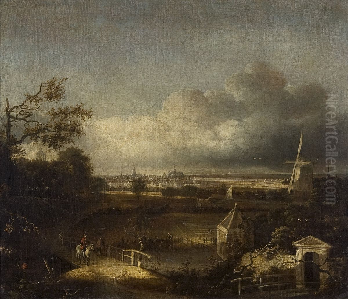 Gezicht op Leiden Oil Painting by Philips Koninck