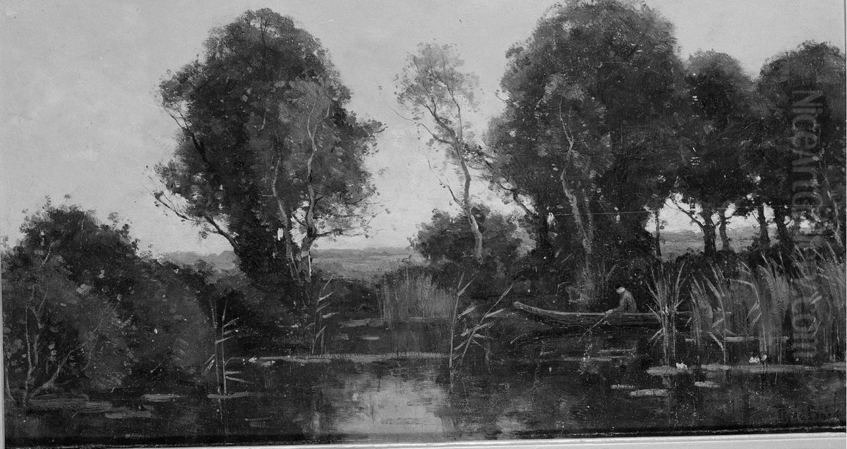 Avondtafereel Oil Painting by Theophile Emile Achille De Bock