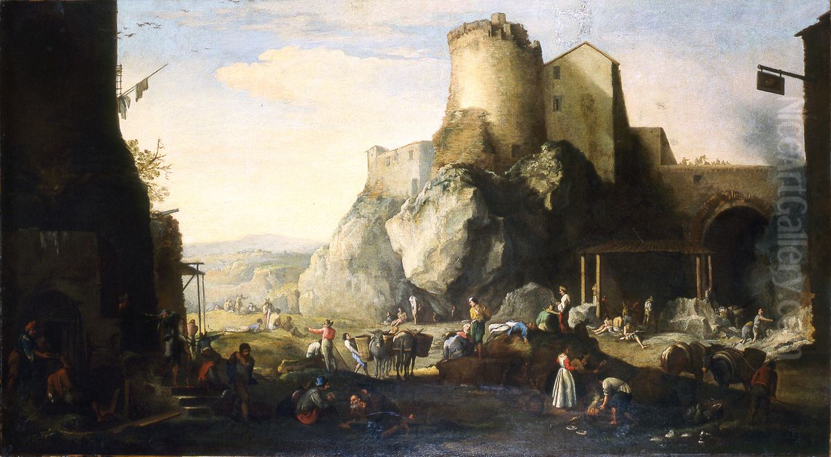 Landscape with fortress Oil Painting by Abraham Begeyn Landscape with fortress Oil Painting by Abraham Begeyn