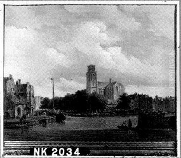 Gezicht op Dordrecht Oil Painting by Elias Van Bommel