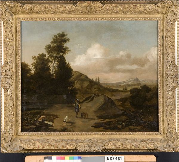 Heuvelig landschap met jager Oil Painting by Jan Weenix