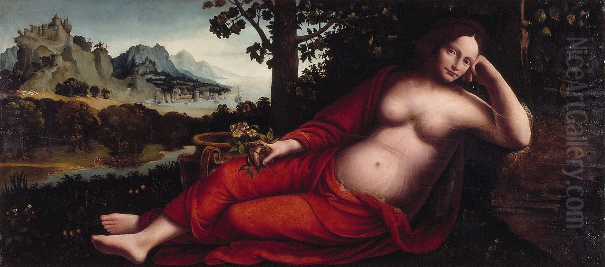 The priesetess .... unleserlich Oil Painting by Francesco Melzi