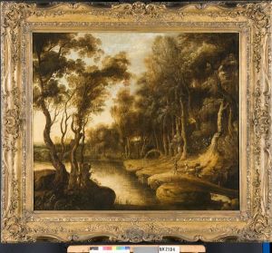 Boslandschap met stroom Boslandschap met stroom