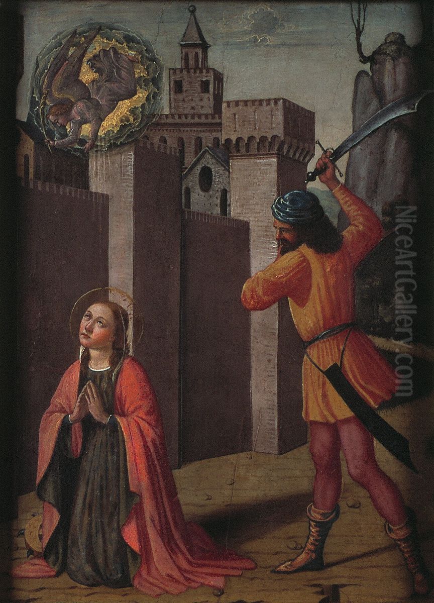 The beheading of Saint Catherine of Alexandria Oil Painting by Biagio D'Antonio