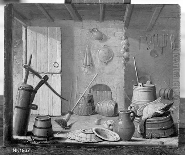 Interior with kitchen utensils Oil Painting by Hendrik van Steenwijk II