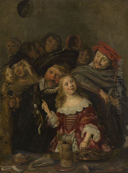 Vrolijk gezelschap Oil Painting by Frans Hals