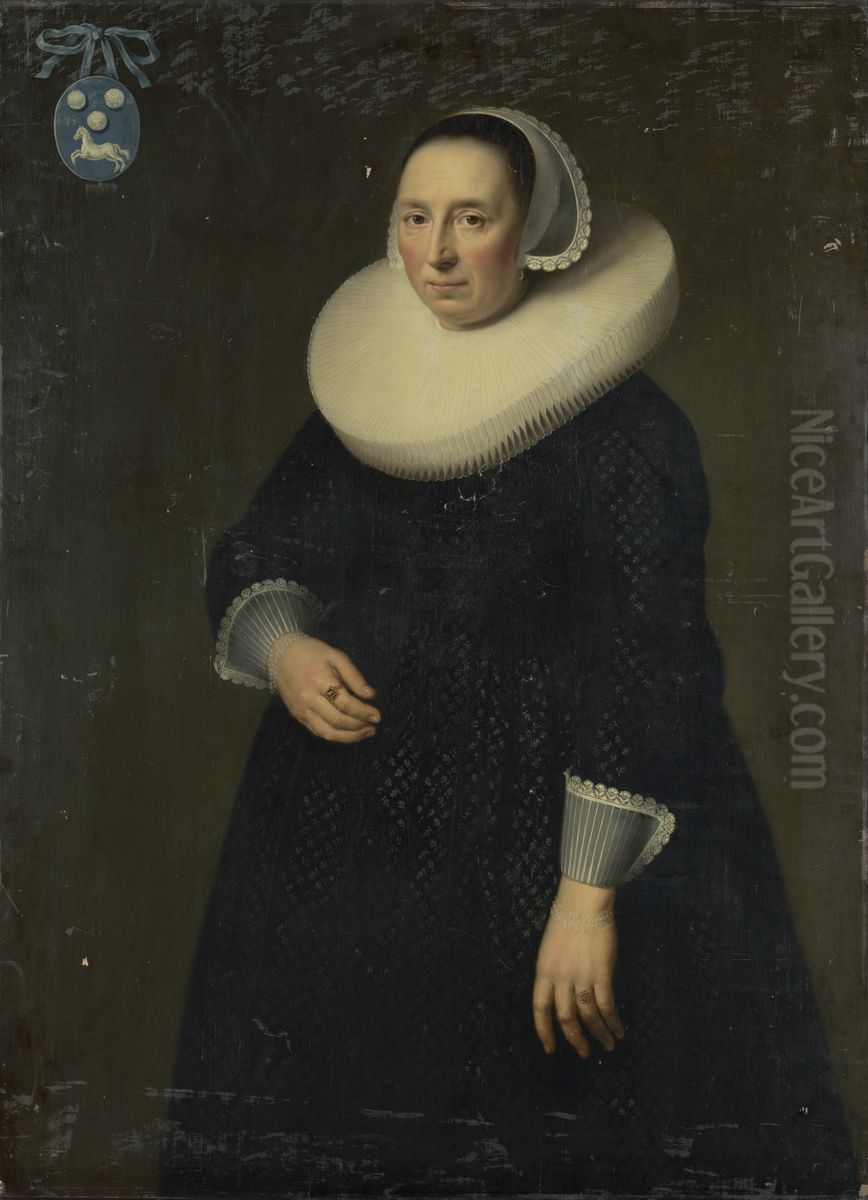 Elisabeth Cobbault (1587/88-1655). Echtgenote van Pieter de Schilder Oil Painting by Nicolaes Eliaszoon Pickenoy
