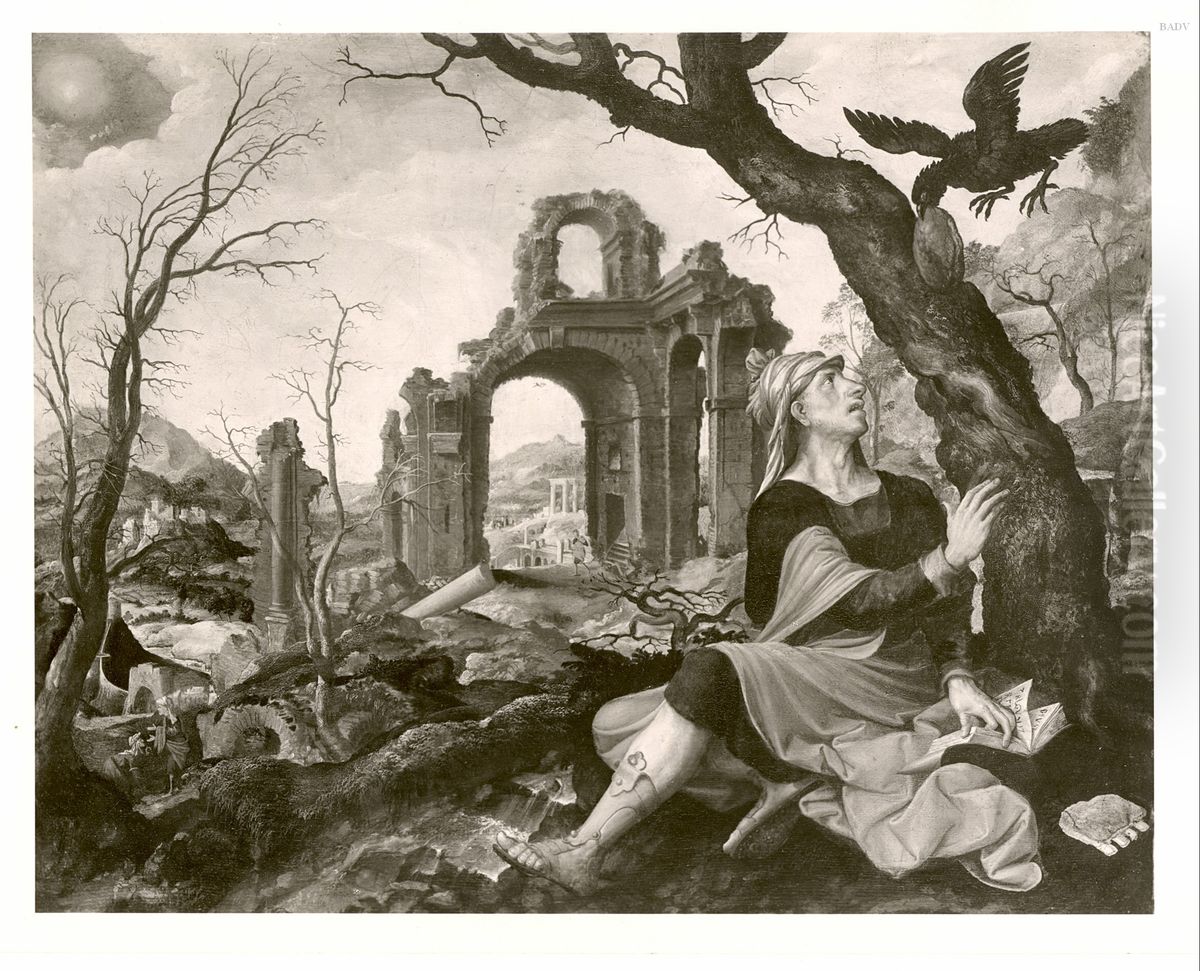 Elias fed by the raven Oil Painting by Master Of The Prodigal Son