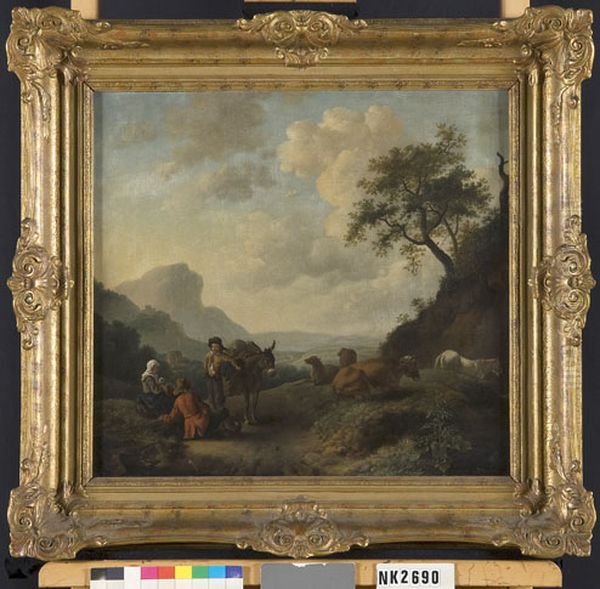 Landscape with mule-train Oil Painting by Karel Dujardin