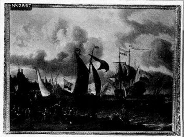 a sea-port Oil Painting by Abraham Storck