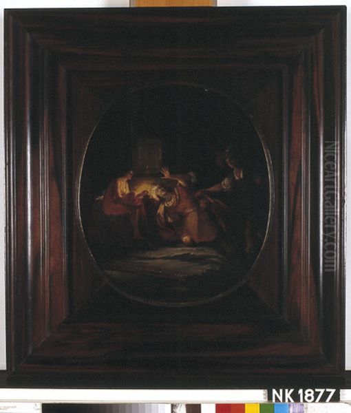 Gyges doodt Kandaules Oil Painting by Nikolaus Knupfer