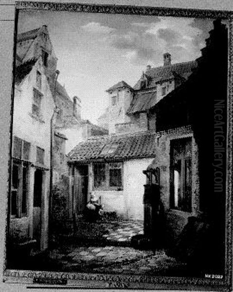 Binnenplaats Oil Painting by Ferdinand de Braekeleer